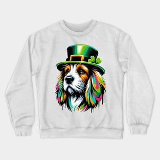 Petit Basset Griffon Vendeen Celebrates Saint Patrick's Day Crewneck Sweatshirt